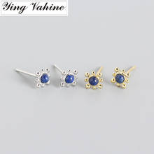 ying Vahine 100% 925 Sterling Silver Natural Lapis Lazuli Small Stud Earrings for Women 2024 - buy cheap