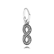 Authentic 925 Sterling Silver Bead Infinity Sign Pendant Charm Fit Fashion Women Pandora Bracelet Bangle Gift DIY Jewelry 2024 - buy cheap