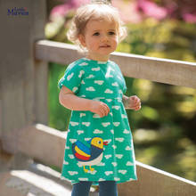 Little Maven 2021 New Summer Baby Girls Clothes Brand Dress Toddler Cotton Cloud Animal Print Green Dresses for Kids 2-7 Years 2024 - buy cheap