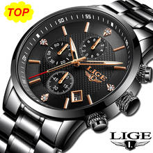 2020 Fashion Mens Watches LIGE Top Brand Luxury Quartz Wrist Watch Men Full Steel Waterproof Sport Chronograph Relogio Masculino 2024 - buy cheap