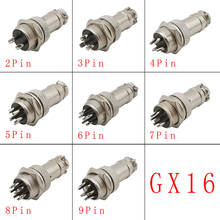 1Set GX16 Male & Female Circular Aviation Connector 2/3/4/5/6/7/8 Pin GX16 Socket Plug 16mm L70-78 Wire Panel Metal Connectors 2024 - buy cheap