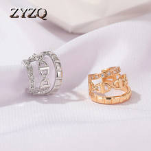 ZYZQ Elegant Bridal Wedding Party Earrings Copper Cubic Zirconia Clip On No Hole Earrings Women's Simple Style Ear Jewelry 2024 - buy cheap