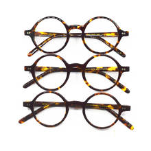 Montura de gafas de acetato Vintage, pequeña, redonda, Tortuga, llanta completa, Unisex, hecha a mano 2024 - compra barato