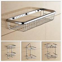 Wall Mounted chrome Bathroom Soap Dish Brass Bath Shower Shelf New Arrivals  Bath Shampoo Holder Basket Holder building material 2024 - buy cheap