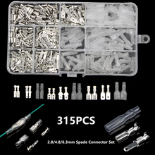 315PCS 2.8/4.8/6.3mm Insulated Wire Connector Electrical Wire Crimp Terminals Spade Connectors Assortment Kit 2024 - buy cheap