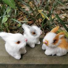 1pcs/7.5*4*6cm,Artificial Furry Mini Rabbit,Simulation Bunny for Wedding Birthday party Home Decoration accessories,kids gift 2024 - buy cheap