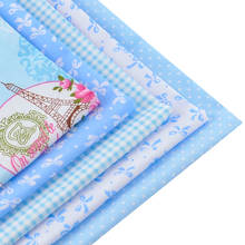 Booksew 5 Pcs/Lot Blue Series 40cmx50cm 100% Cotton Fabric Fat Quarter Bundle Patchwork Quilting Bedding Needlework Home Textile 2024 - buy cheap