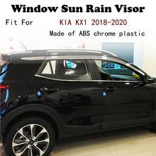 Visera de plástico cromado ABS para ventana, protector solar contra la lluvia, accesorios de coche para KIA KX1 2018-2020 2024 - compra barato