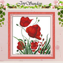 Handmade 11CT 14CT Red Flower Fly in dance Patterns Counted Cross Stitch Chinese Cross Stitch Sets Embroidery Kits Needlework 2024 - buy cheap