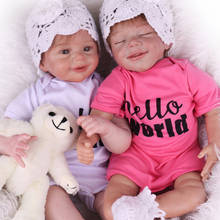 Bebe Reborn Dolls 22 inch twins reborn baby soft body silicone vinyl doll realistic newborn rebirth bonecas children gift toys 2024 - buy cheap