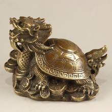 Enfeites de tartaruga de dragão em latão puro, decoração de casa e escritório, tartaruga, dinheiro, comemoração 2024 - compre barato
