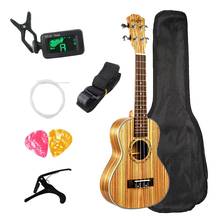 Ukulele havaiano com bolsa, ukelele 23 porcelana zebrawistanês iniciante uke, 4 cordas para violão, com bolsa, presente musical 2024 - compre barato