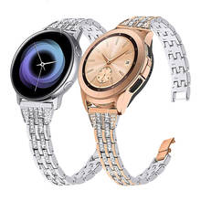 Pulseira feminina diamante, pulseira de metal para samsung galaxy watch 42mm/active 2 44mm 40mm gear s2 2024 - compre barato