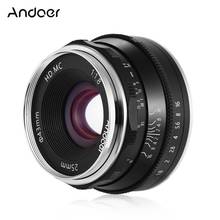 Andoer-lente de foco manual 25mm f1.8, lente de câmera ampla abertura sem espelho, lente de montagem eletrônica para sony 2024 - compre barato