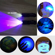 Linterna Led UV de 365nm, lámpara ultravioleta de flash, luz negra púrpura, fluorescente, AA, para dinero 2024 - compra barato