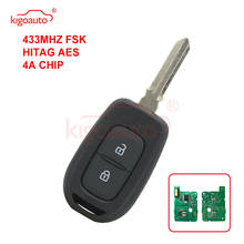 Kigoauto Remote key 2 button 433Mhz FSK Hitag AES-4A Chip for Renault Duster Kwid Sandero Logan Clio Fluence 2013 - 2018 2024 - buy cheap