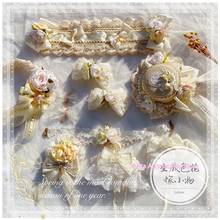 Palácio doce lolita flor casamento headdress topo chapéu hairpin hairband kc estrela picking magia retro lado clipe cosplay 2024 - compre barato