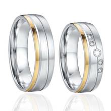 Anel de noivado e casamento de zircônio cúbico, mais recente, 2020, para homens e mulheres, aço inoxidável, joias, alianças, anel, anillos, bague 2024 - compre barato