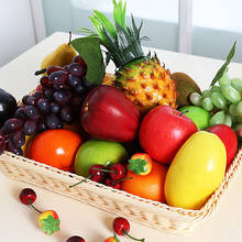 Fruta de cocina con Mango de manzana Artificial, juguete de decoración para el hogar, fruta, pera, melocotón, sandía 2024 - compra barato