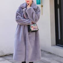 2022 Korean Winter Women Outerwear Faux Rabbit Fake Fur Coat Luxury Loose OverCoat Thicker Warm Plus Size Female Jacket TD013 2024 - buy cheap