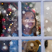 Juego de pegatinas de copo de nieve de Feliz Navidad para ventana, adhesivos de pared para habitación de niños, calcomanías para el hogar, decoración de Navidad para año nuevo, 1 Juego 2024 - compra barato