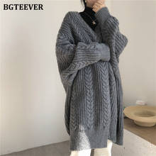 BGTEEVER Vintage Loose Female Long Sweater Cardigans Fashion Thick Warm Women Twisted Knitted Cardigan 2020 Autumn Winter Coat 2024 - buy cheap