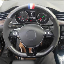 Carbon fiber Black Suede Car Steering Wheel Cover for Volkswagen VW Golf 7 Mk7 New Polo Jetta Passat B8 2024 - buy cheap