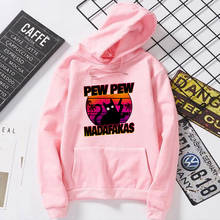 Pew Pew Madafakas Murderous Black Cat with Gun Funny Print Hoodie Harajuku Ullzang Streetwear Anime Sweatshirt Warm Hoody Female 2024 - buy cheap