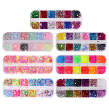 12 colores de lentejuelas para decoración de uñas, purpurina iridiscente, escamas, suministros de Arte para uñas 2024 - compra barato