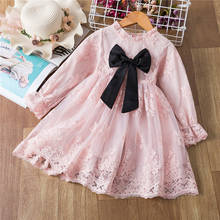 Elegant Dress for Girls Princess Dress Long Sleeve Knitting Autumn Clothes With Pocket Girls Birthday Dress Kids Pink Party Gown 2024 - buy cheap