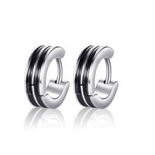 2020 new Titanium Stainless Steel Groove earring studs For Men and women Black  Wedding party Bands studs Male Jewelry Wholesale 2024 - buy cheap