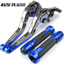 For Suzuki GSR 600 2006 2007 2008 2009 2010 2011 CNC Folding Extendable Motorcycle Brake Clutch Lever + Handle Grips GSR600 LOGO 2024 - buy cheap