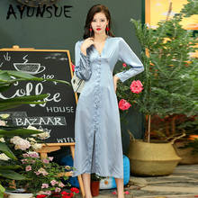 100% Real Silk Dress 2020 Spring Autumn Vintage Elegant Midi Dress Women Clothes Ladies Dresses Party Dress Vestidos 5826 YY2856 2024 - buy cheap