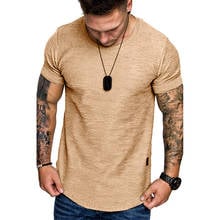 Camiseta de verão com corte slim, gola redonda, manga curta, casual, hip hop, moda urbana, tops, roupas de marca 2024 - compre barato