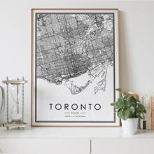 TORONTO city map Nordic Living Room Decoration Canvas Poster Modern Home Decor Art Print Painting 2024 - buy cheap