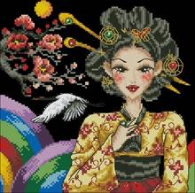 characters - Korean women Cross Stitch Set DIY Kit Embroidery Needlework Craft Packages Cotton Fabric Floss 2024 - buy cheap