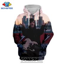 Мужская и Женская толстовка SONSPEE, Повседневный пуловер в стиле хип-хоп с объемным принтом, большие размеры 2024 - купить недорого