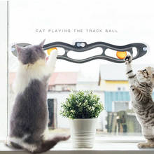 Кошка Смешные мяч игрушка присоска Windows кошка игрушка труба с шары кошка игрушка трек игровой туннель игрушки для домашних животных Прямая поставка от производителя 1 шт. 2024 - купить недорого