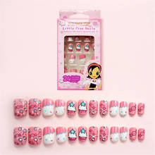 24Pcs/lot Children DIY Nails Tips Detachable Fake Nail Patch Full Cover Cute Nail Pre-glue Acrylic Cartoon Nail Art Tip for Kids 2024 - buy cheap