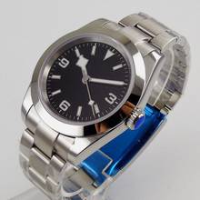Bliger relógio masculino automático, 40mm, mostrador de vidro safira, alça de aço inoxidável, fecho deslizante, 99 2024 - compre barato