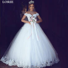 Lorie princesa vestido de noiva vestidos de baile fora do ombro appliqued rendas querida dubai vestido de noiva 2024 - compre barato
