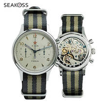 1963 movimento gaivota piloto cronógrafo relógio masculino 40mm moda militar st1901 relógio masculino safira luminosa antigo relógio de pulso 2024 - compre barato