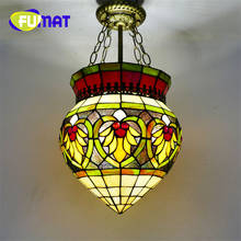 FUMAT Pendant Lamps Stained Glass Pendant Light LED  Hanglamp 12 20 INCH Suspension Lighting Fixture Heart Living Room Lights 2024 - buy cheap