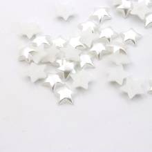 400 cuentas de resina con forma de estrella blanca de 10mm, perlas de reverso plano para joyería, para encontrar uñas de teléfono, accesorios hechos a mano Diy, suministro al por mayor 2024 - compra barato