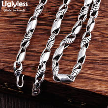 Uglyless-collares de plata tailandesa para hombre, de 7MM de grosor, sin colgantes, cadenas de Plata de Ley 925, collares gruesos para hombre, joyería C166 2024 - compra barato