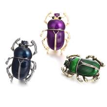 New Vintage Jewelry Beetle Brooches For Women Kids Enamel Green Purple Animal Insects Brooch Jewelry Gift 2024 - buy cheap
