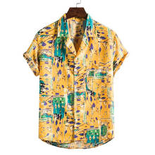 Plus size Mens Hawaiian Shirts Funny Avocado Printed Turn Down Short Sleeve Casual Shirts Streetwear Beach Shirts Camisa 2020 2024 - buy cheap