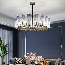 Candelabros Led modernos de cristal de pavo real, lámparas colgantes de Metal plateado para sala de estar, iluminación de comedor, accesorio de lámpara colgante 2024 - compra barato
