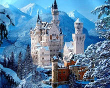 Snow castle scenery Embroidery for Needlework Crafts14CT Counted Unprinted DIY Cross Stitch Kits Handmade Arts Wall Decor 2024 - buy cheap