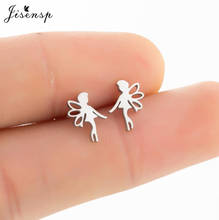 Jisensp Romantic Earrings Stainless Steel Cute Fairy Elf Exquisite Stud Earrings Fashion Jewelry for Women Girls New Year Gift 2024 - buy cheap